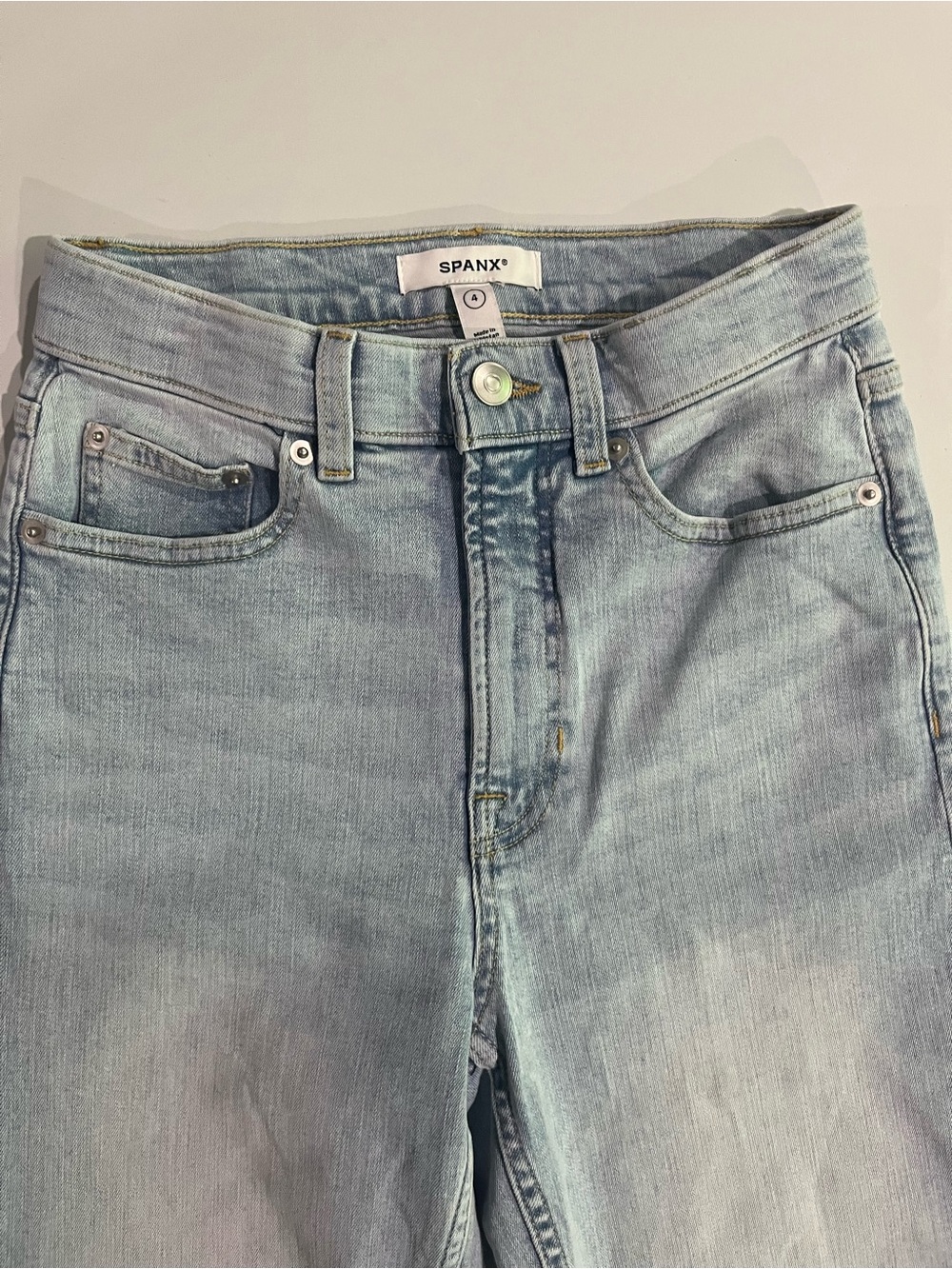 SPANX Light Wash High-Rise Slim Jeans